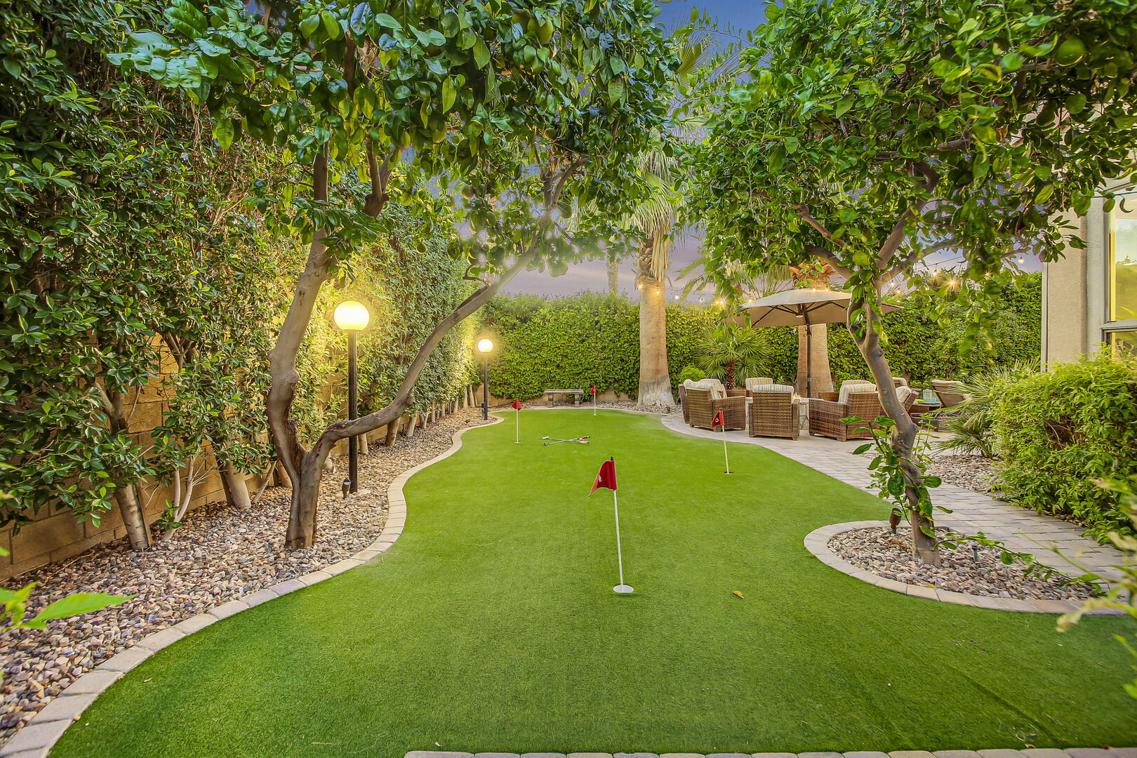 Put your skills to the test on the putting green.