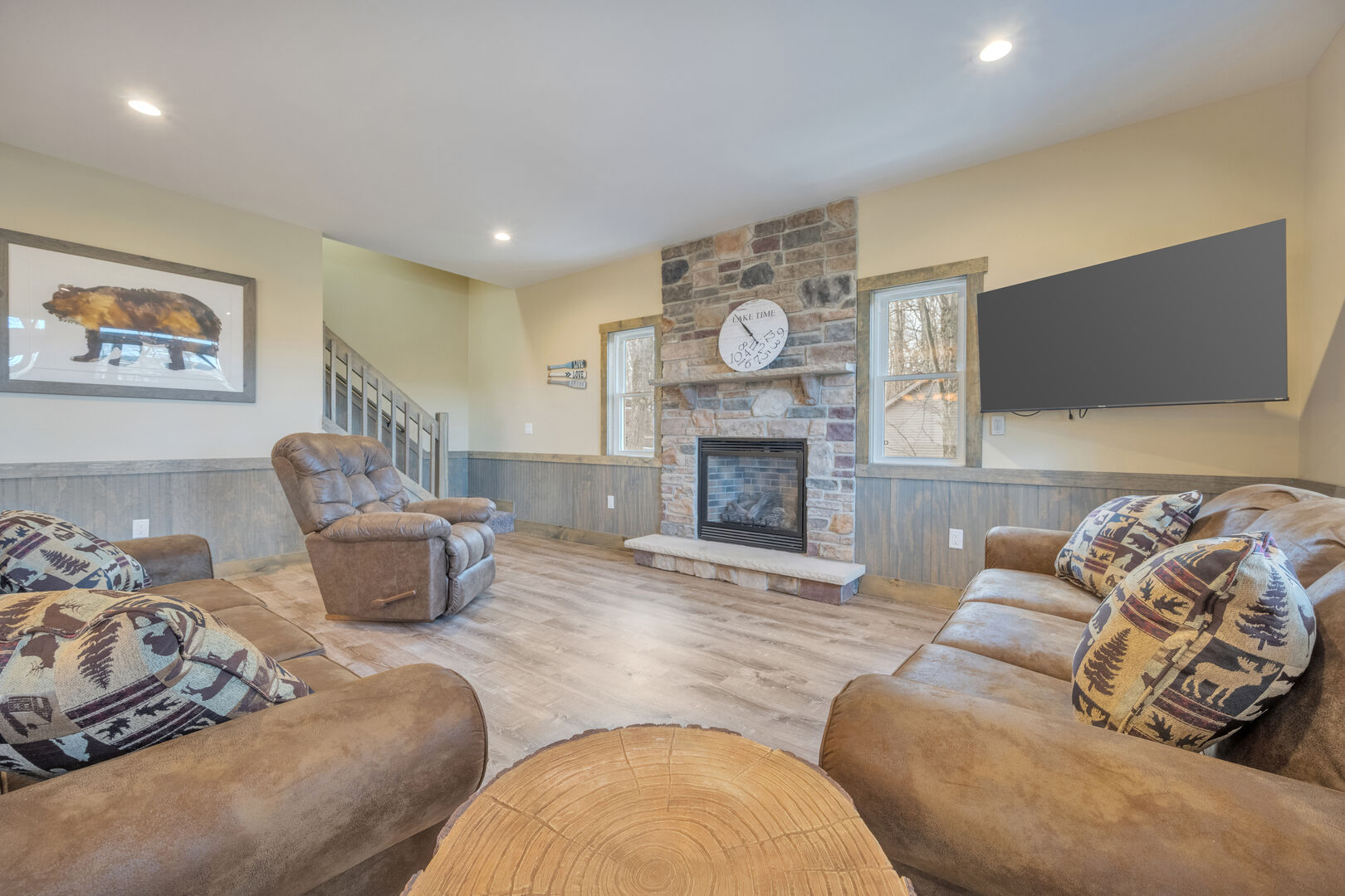 Smart TV and Fireplace add to the Comfort in the 2nd Floor Great Room