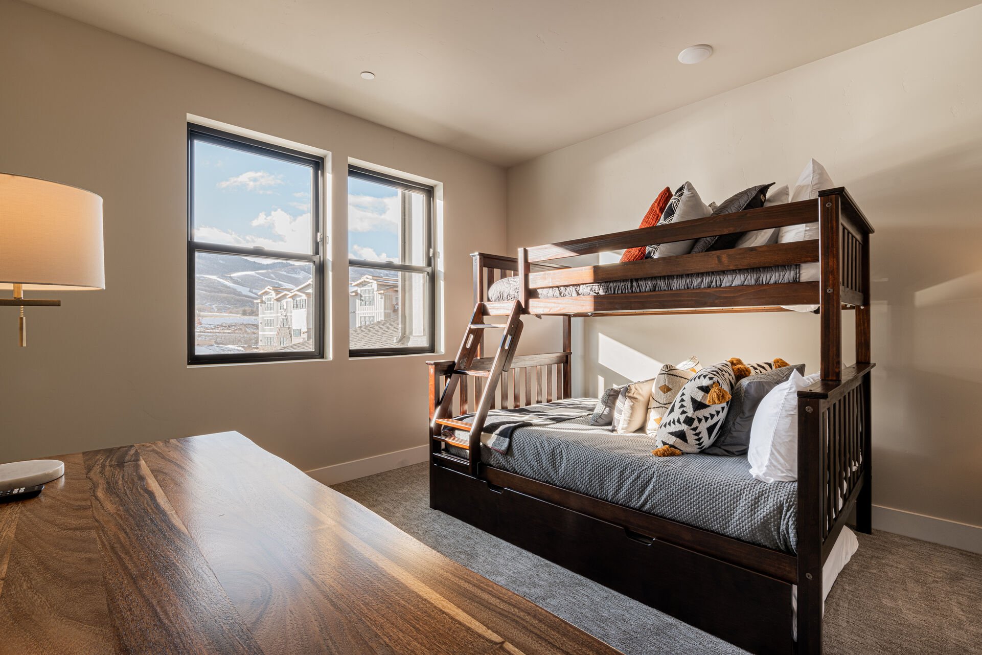 Bedroom 3 with a Twin over Queen Bunk Bed and Twin Trundle