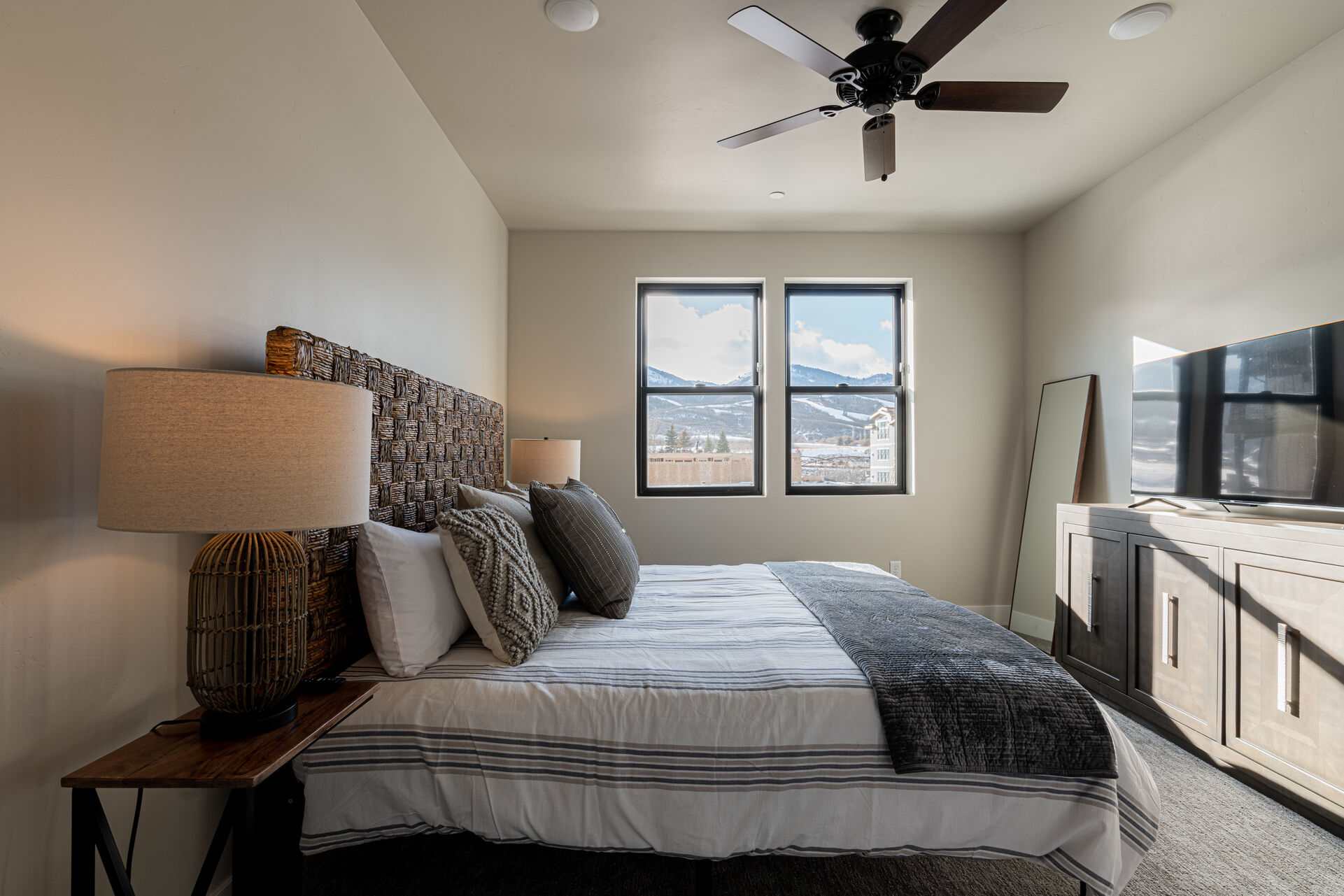 Bedroom 2 with a King Bed and TCL Roku TV