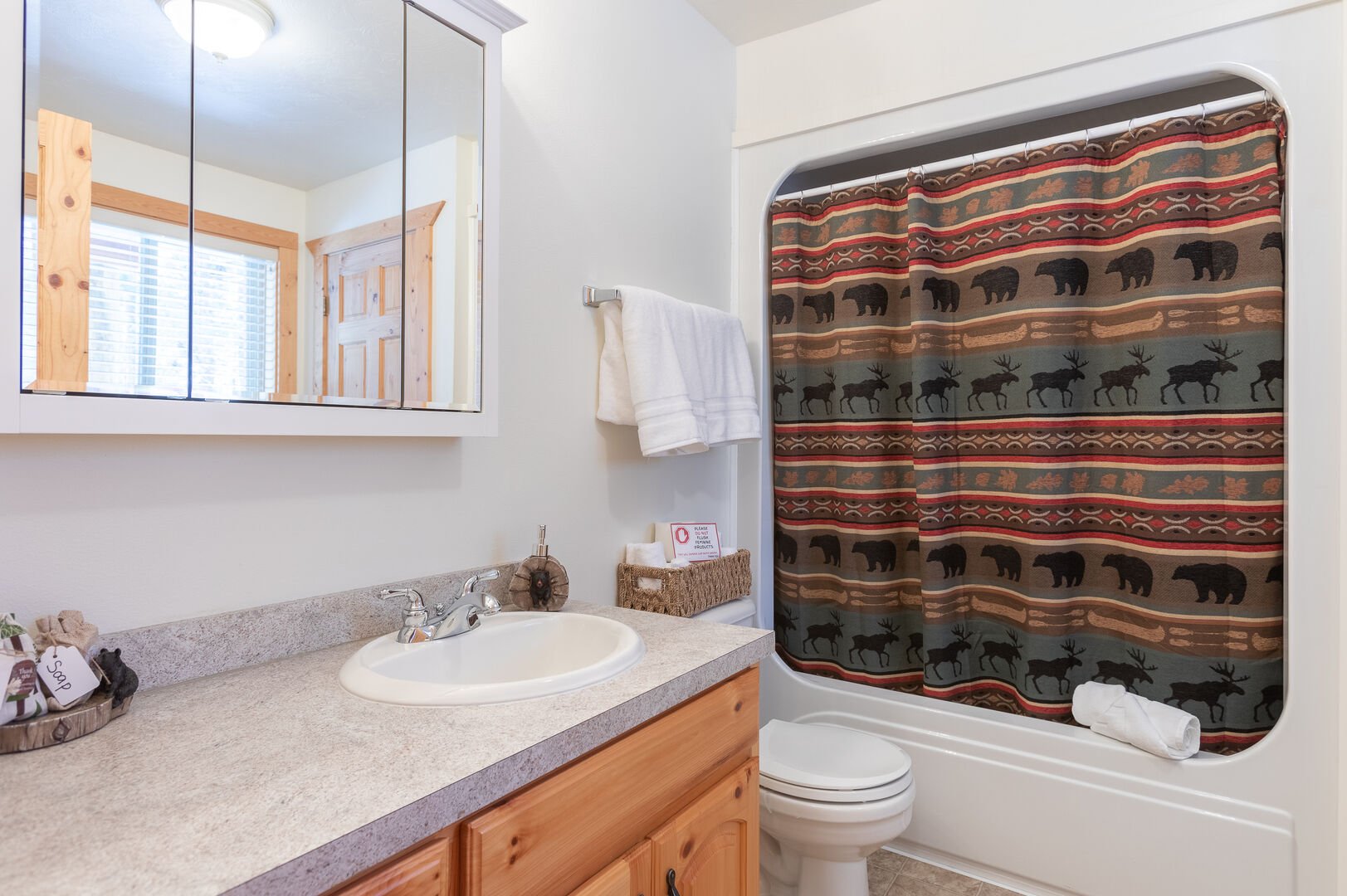 Henrys Post ~ shared full bathroom on main level w/ washer and dryer