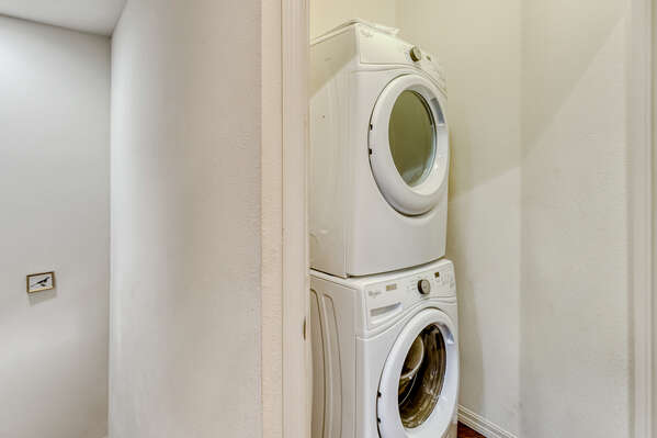 Laundry Closet with stackable washer and dryer
