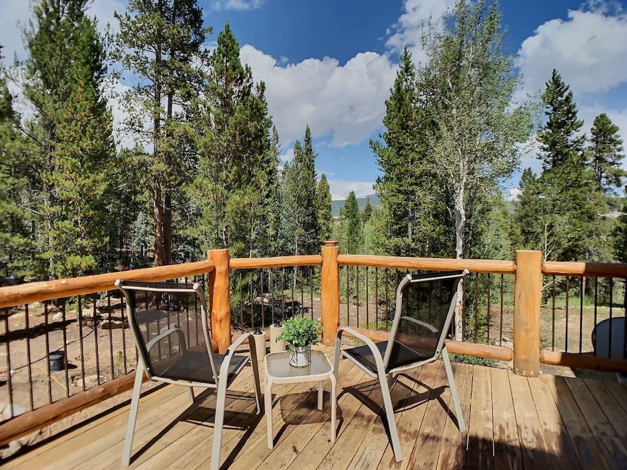 The north deck features views of Silverheels, one of our pride and joy 14ers in Fairplay.
