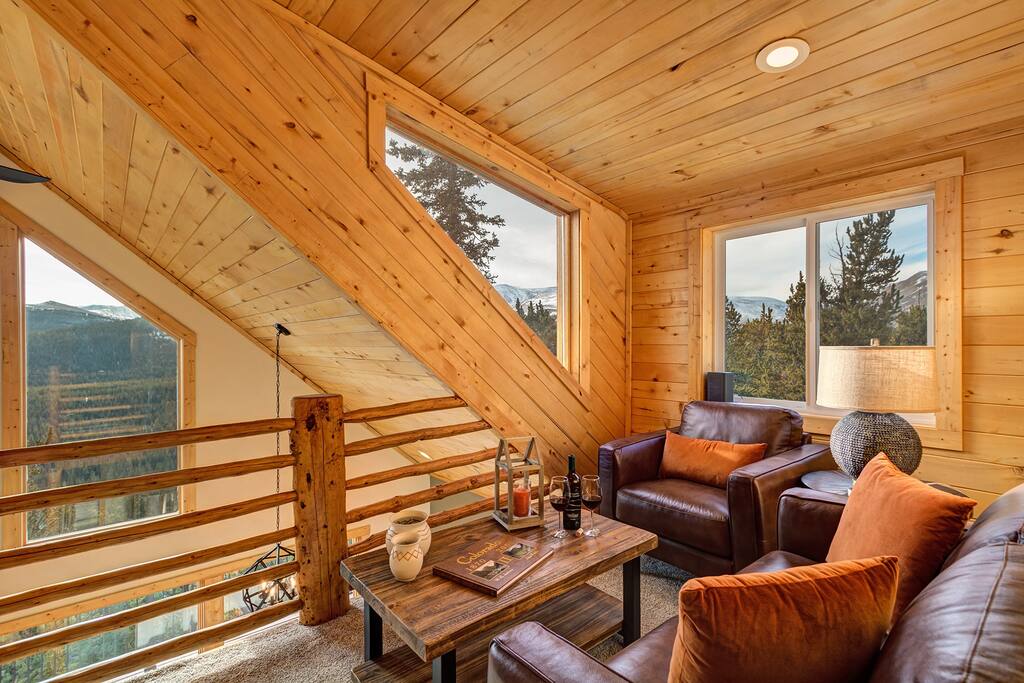 The loft is bright and full of windows for your viewing pleasure of the Colorado Rockies