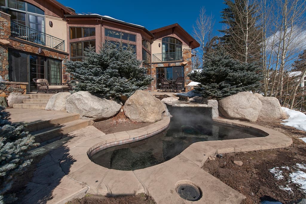 The massive custom built in Spa and Grotto is one of a kind in Keystone.  Enjoy with 12 of your closest friends.  180 degrees views and star gazing for days!