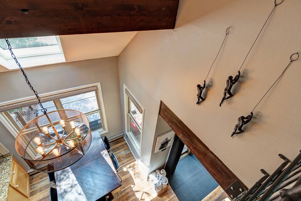 Vaulted ceilings and unique angles throughout the home with tons of natural light