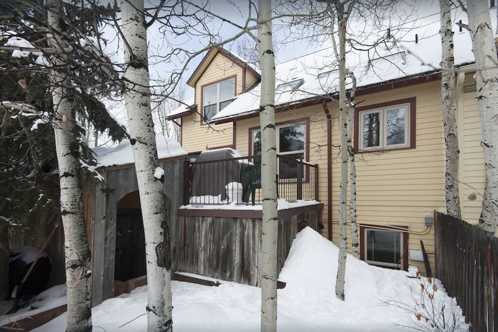 Right in the heart of the historical district in Breckenridge w/ groceries, restaurants, shopping, skiing, hiking, biking and a dog park all just a few steps away