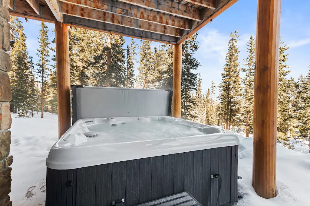 Soak in the tub after a long day on the slopes or after a day of hiking
