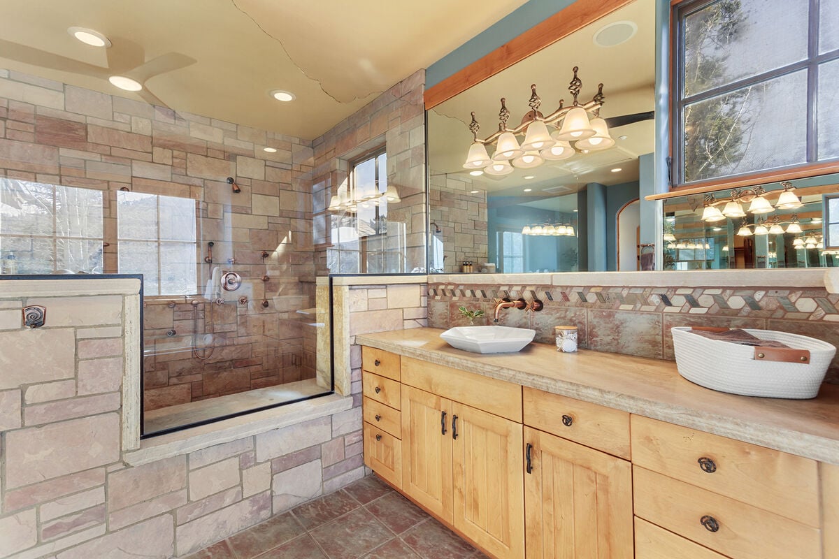 Master bathroom is as grand as the bedroom, double sinks, large shower and stand alone tub