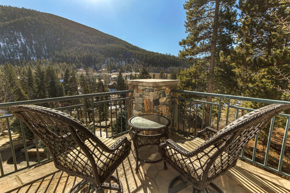 Seating on each private balcony to take in the gorgeous mountain side vistas.