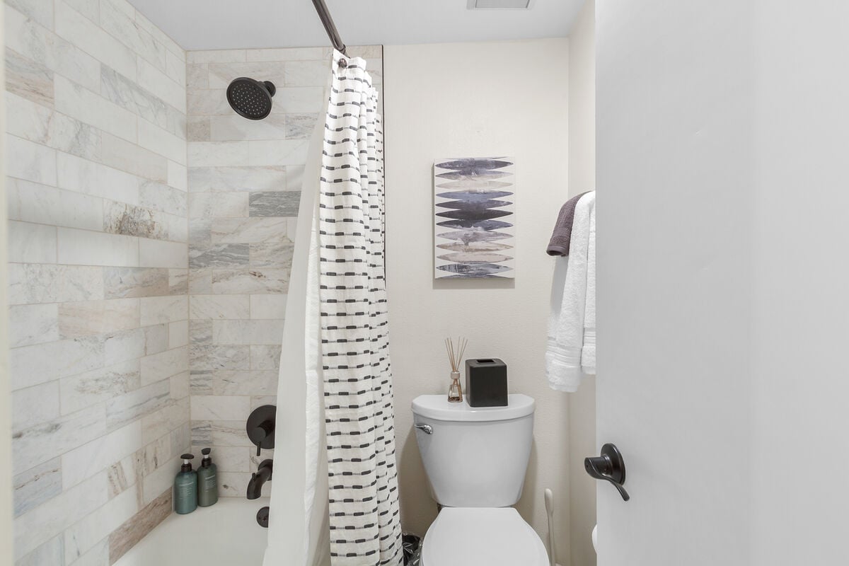 Hosting from the Heart homes come fully stocked with everything you will need for a comfortable stay. Unlimited body wash, shampoo, conditioner, lotion, TP, quips, cotton swabs, and much more!