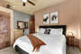 Class, style and comfort in this west wing suite. King bed, desk, chair, mini fridge and bathroom
