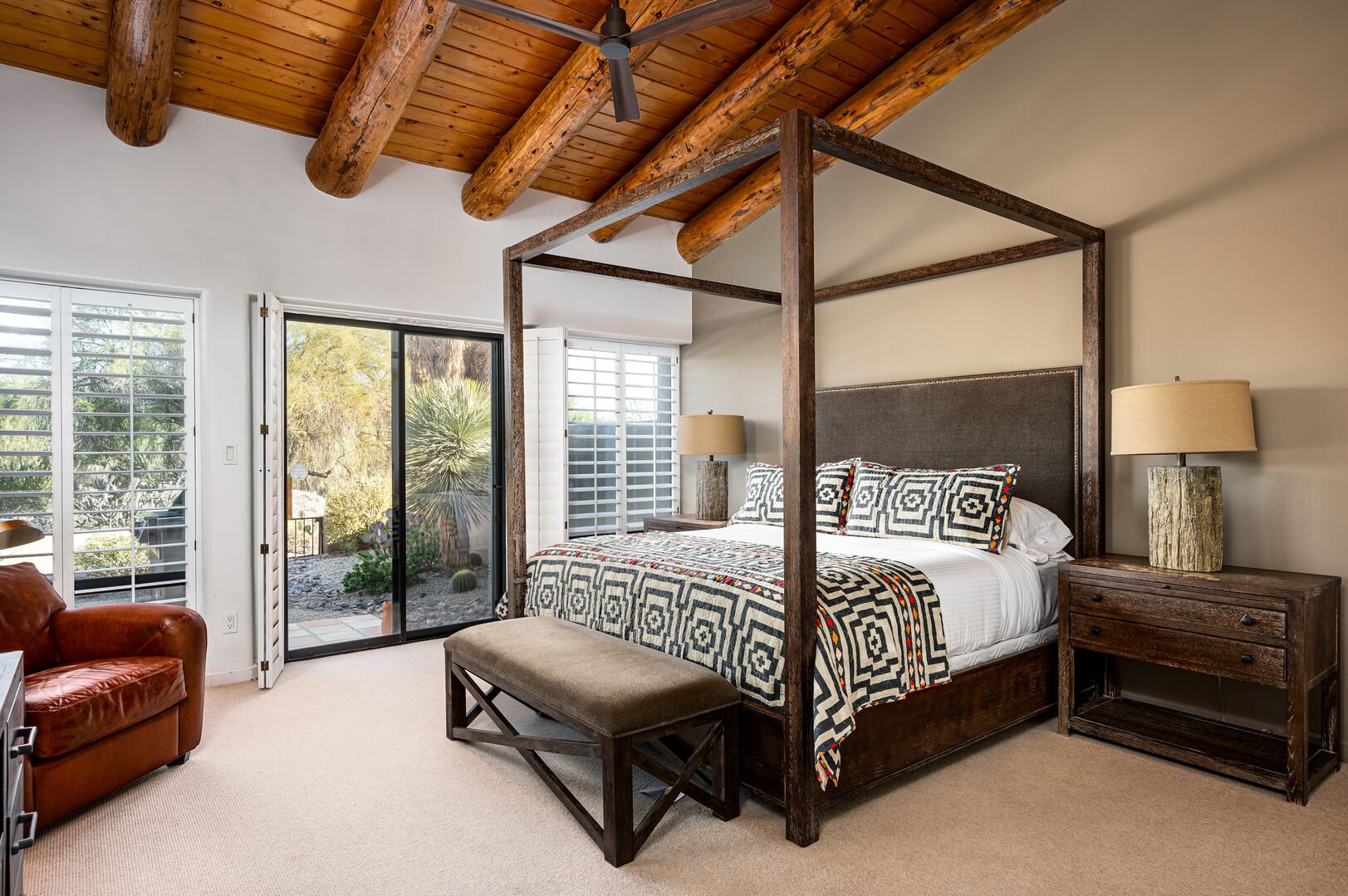 Master bedroom with access to the patio space.