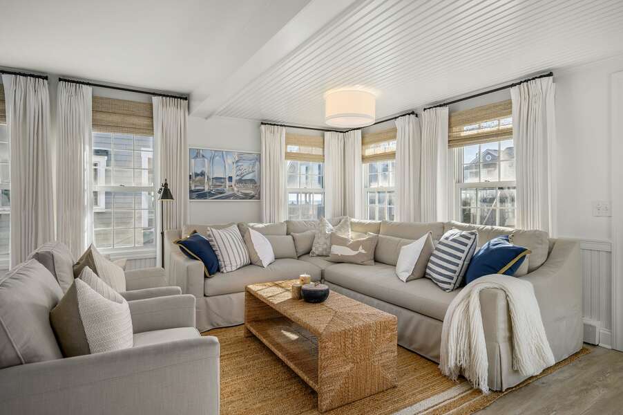 Oversized and extremely comfortable sectional sofa will cuddle you back during family movie nights - 5 Zylpha Road Harwich Port Cape Cod - The Sandbox - NEVR