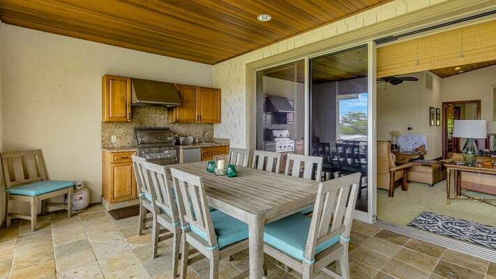 Lanai doors are fully retractable to allow tropical breezes