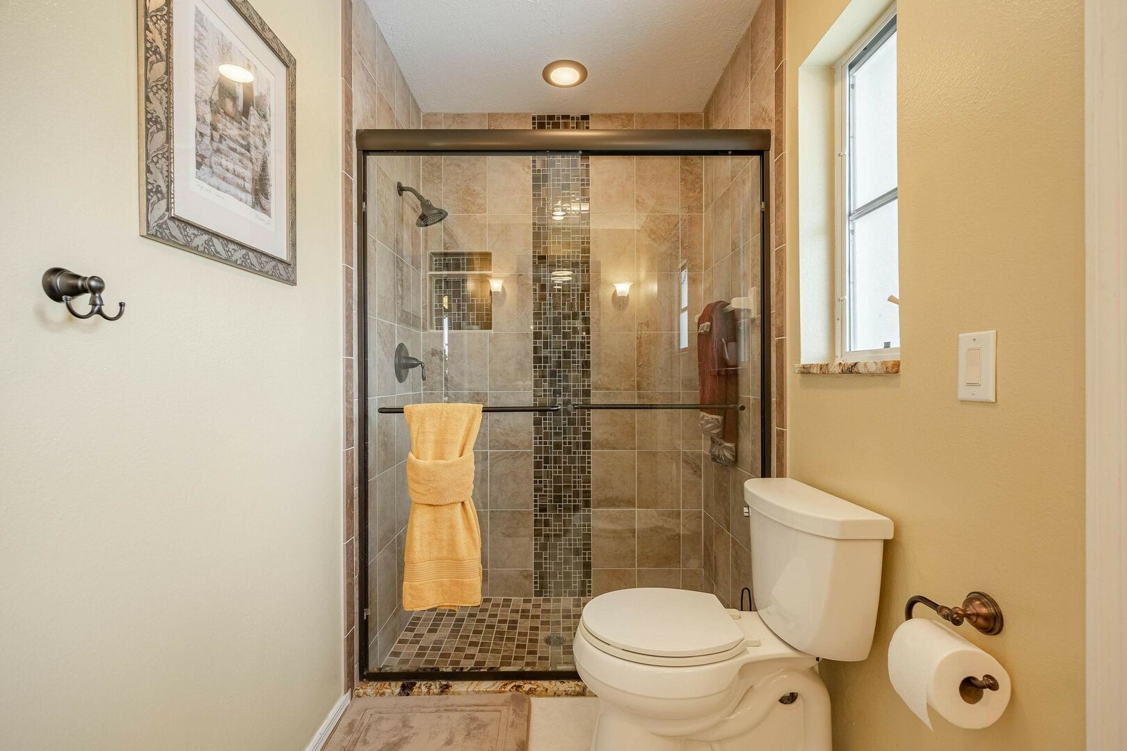 guest bathroom with walk in shower