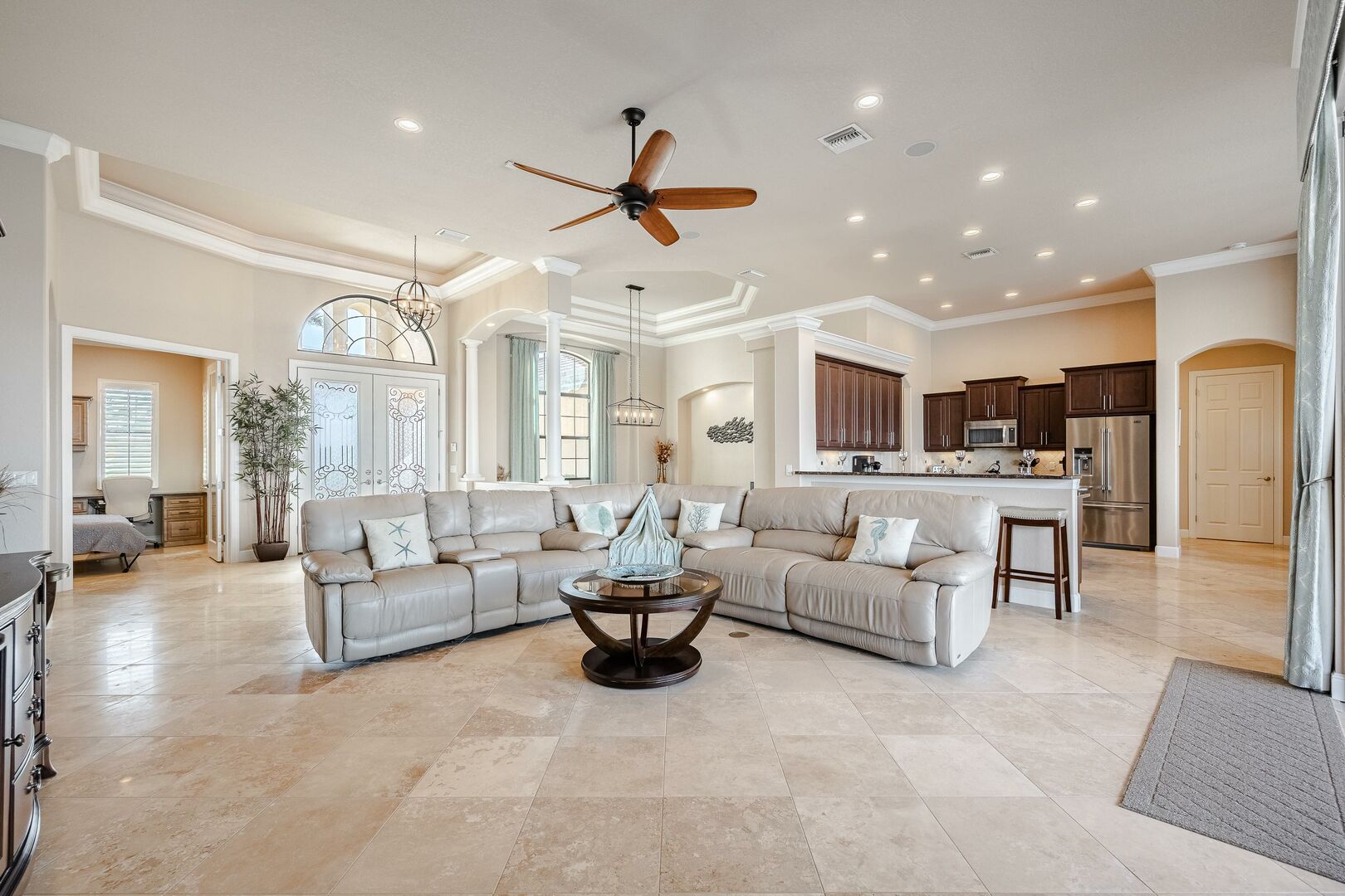 Luxury living room in Cape Coral vacation rental