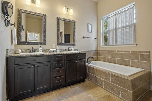 Master Bath 1 with Two Sinks and a Jetted Tub