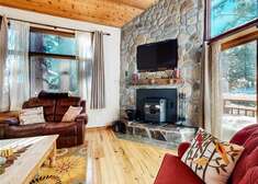 Living Room , Couch, Flat Screen TV , Fireplace- Pellet Stove