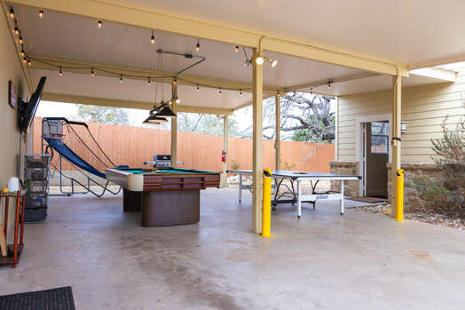 Covered Patio with Outdoor Games