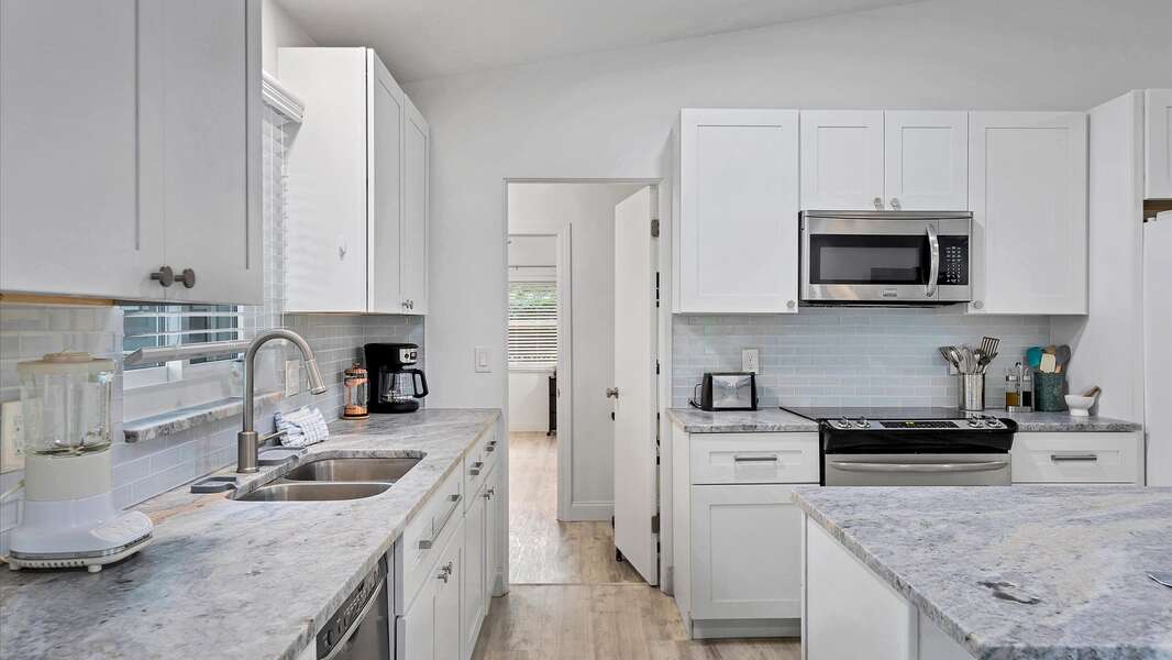 beautiful kitchen with granite countertops