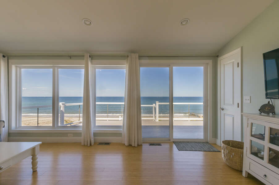 Beautiful ocean view from inside the home.