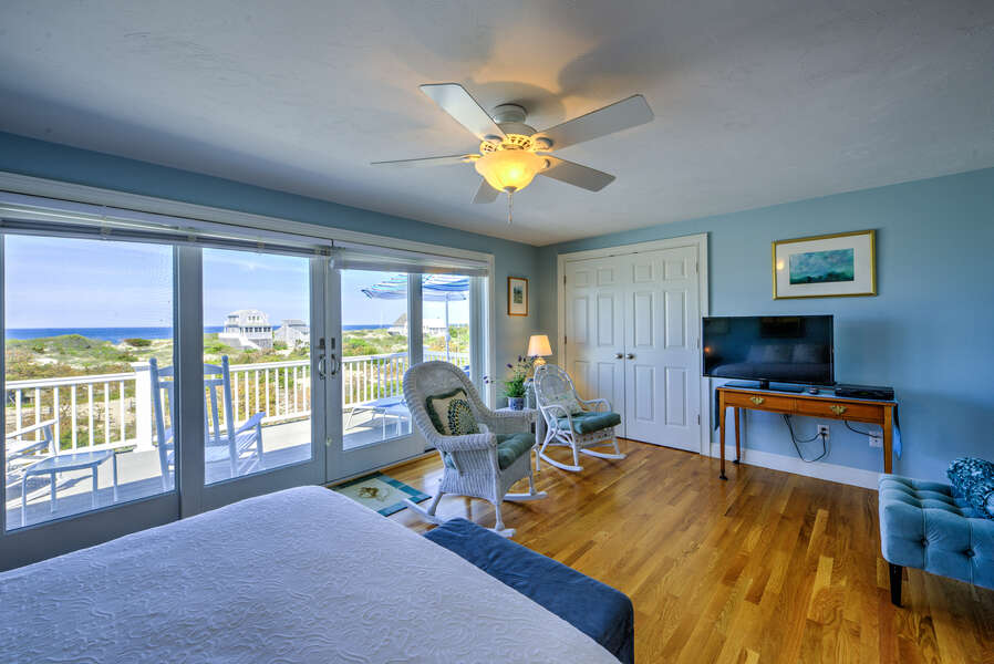 Bedroom four - queen bed - 3rd floor with beautiful views and access to the deck.