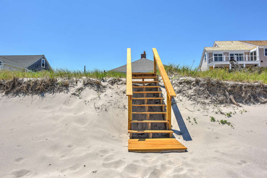 Private stairway to beach.
