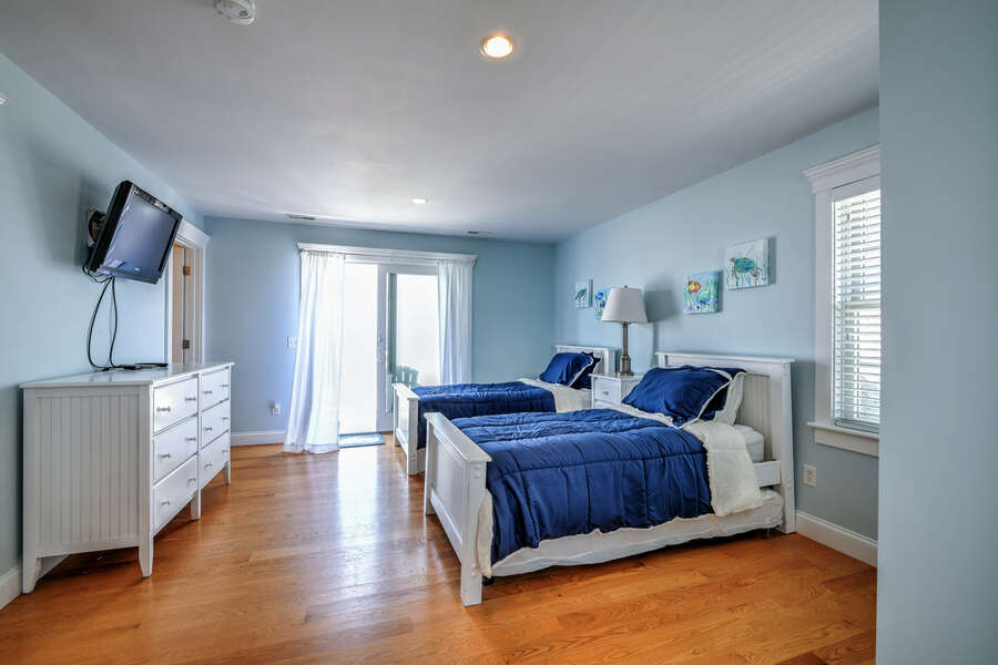 Bedroom Two - Two Twin Trundle Beds - Second Floor with TV and ocean views.