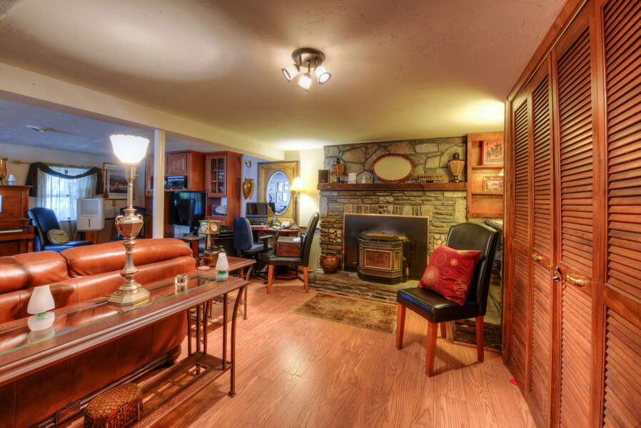 Lower level Den with Fireplace.