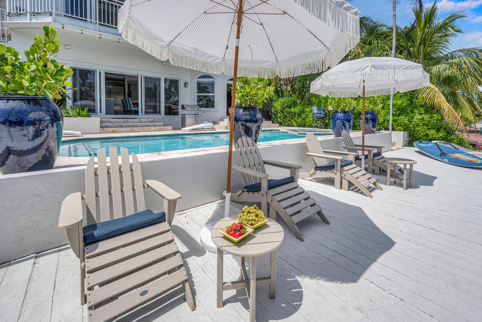 Enjoy the waterfront tranquility from the lounge areas and heated pool with its lounge pool