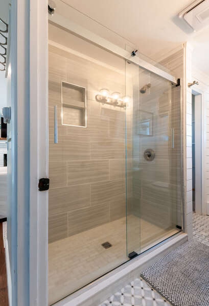 Bathroom one - with glass enclosed shower - First floor.