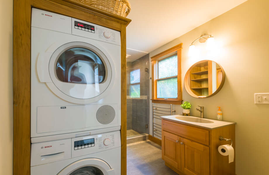 Bathroom One - Shower Stall - Washer and Dryer available for guests.