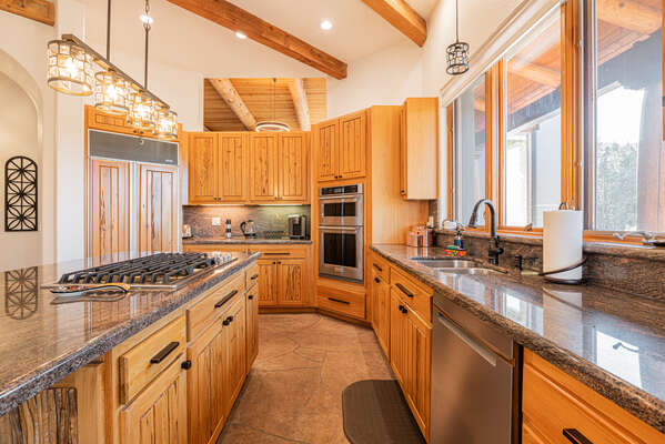 Large and Open Kitchen- Fully Equipped with Stainless Steel Appliances