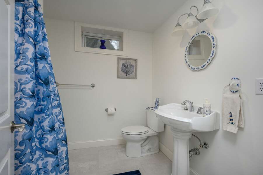 Full bathroom in the lower level - 85 Cockle Drive South Chatham Cape Cod - Ides of Marsh - New England Vacation Rentals