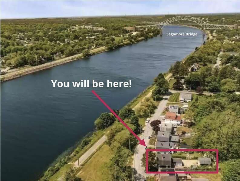 Aerial view of property on Cape Cod Canal!