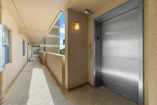 Boardwalk has an elevator that makes bringing up your luggage a breeze!