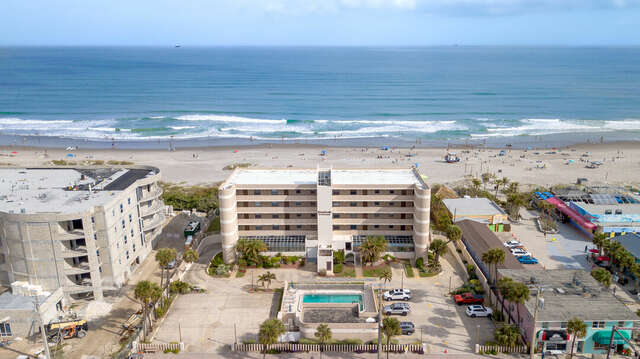Overhead look at Boardwalk. There is a heated pool and private beach access for guests to use!