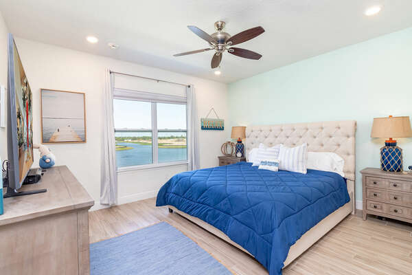 The final King master suite located on the third floor with access to the party deck.