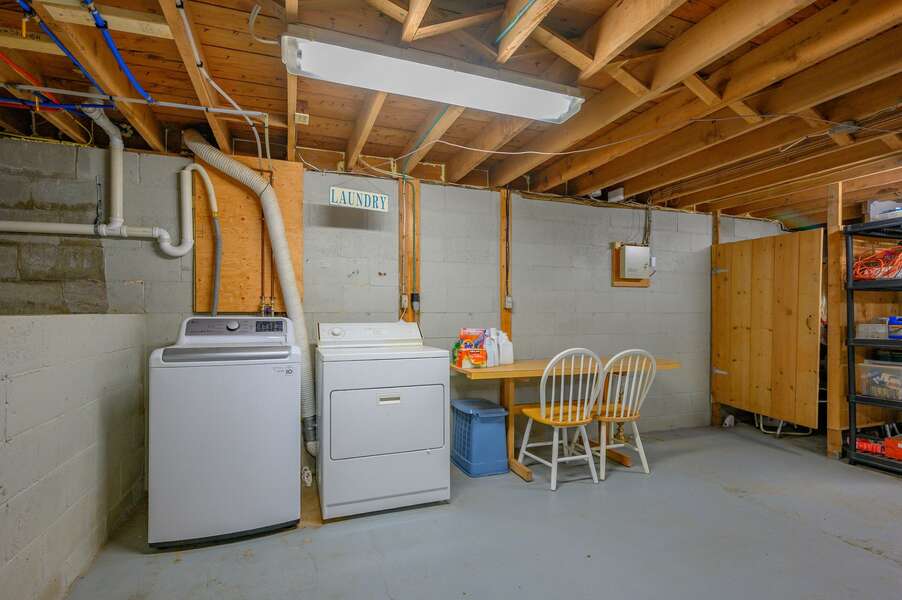 Functional laundry space in the lower level - 3 Shore Road Extension West Harwich Cape Cod - A Shore Thing - New England Vacation Rentals