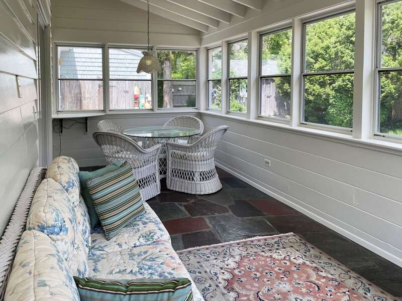 Sunroom dining and lounge area - 3 Shore Road Extension West Harwich Cape Cod - A Shore Thing - New England Vacation Rentals