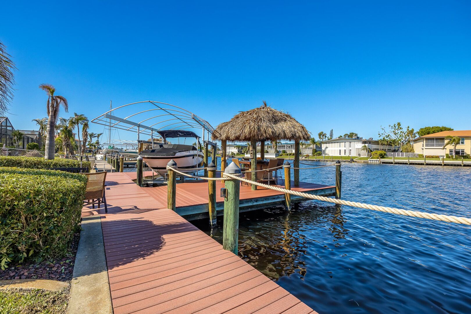 vacation rental with boat dock
