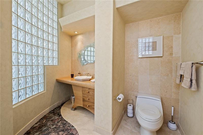 Half bathroom located in common space of the home.