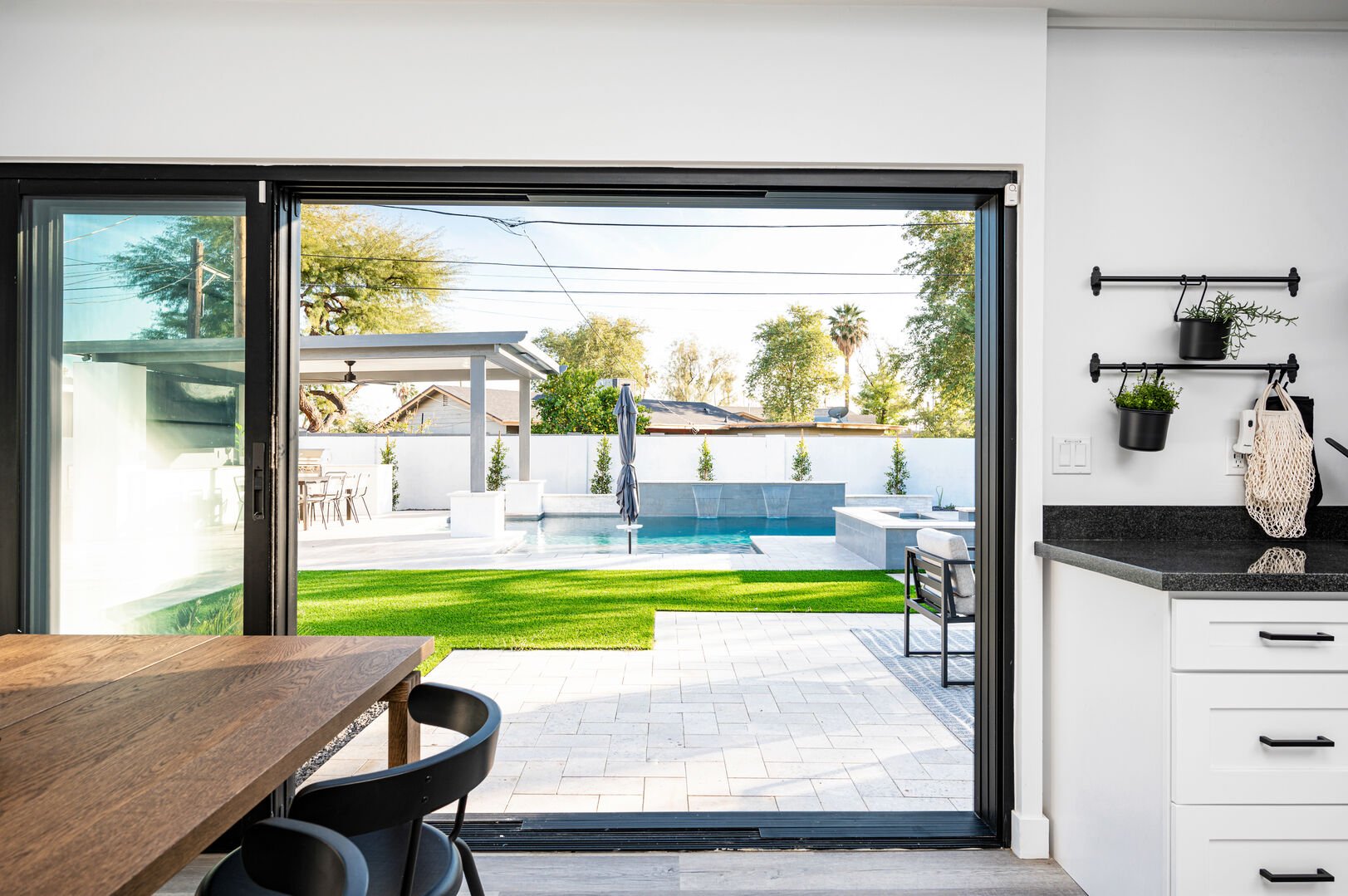 Open the sliding door to enjoy the indoor and outdoor living.
