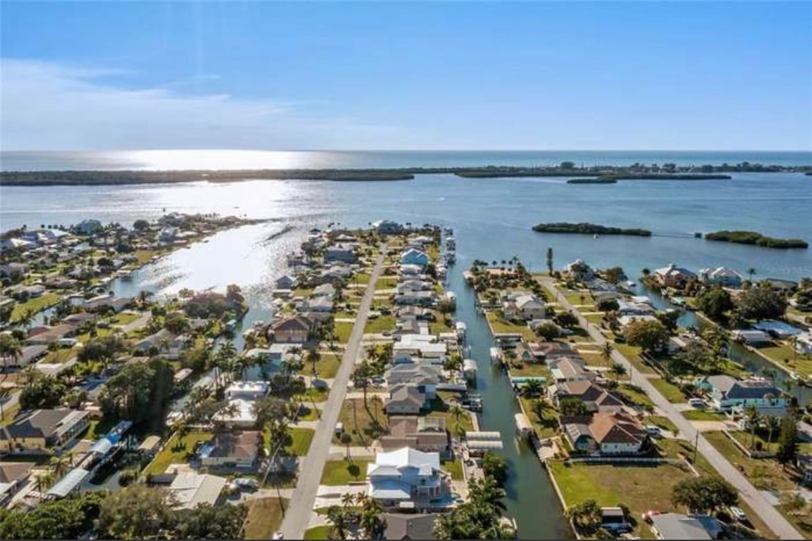 Aerial View to Lemon Bay and the Gulf from the house