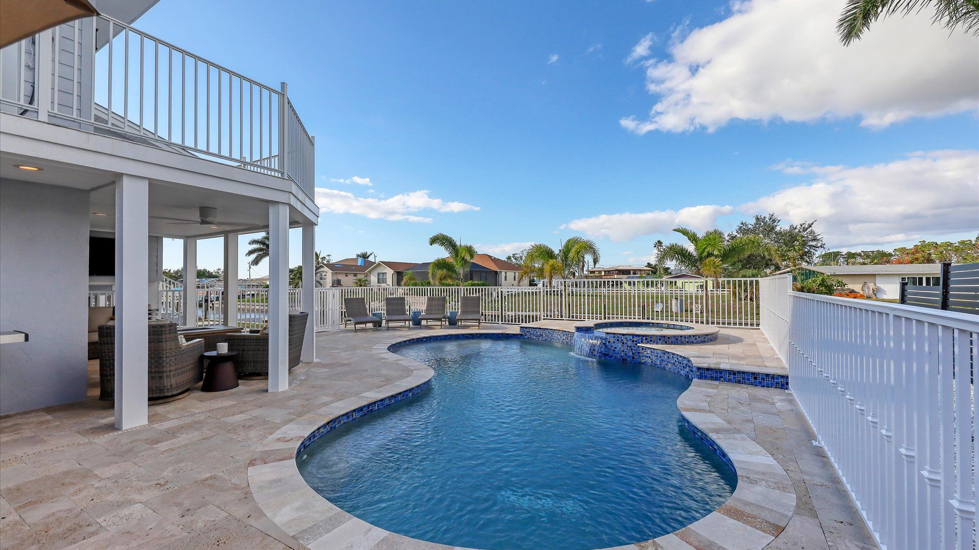 Incredible pool/spa on the pool deck overlooking the canal leading to Lemon Bay