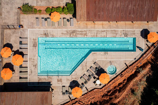 Seven Canyons Community Heated Pool & Hot Tub Open Year-round with Lounge Chairs and Views