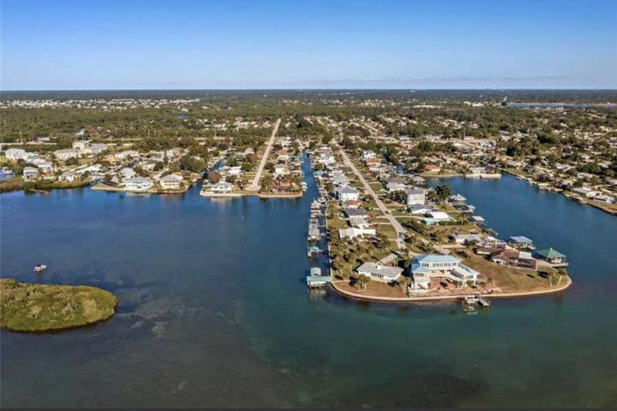 Aerial View from Lemon Bay to the canal and Englewood beyond