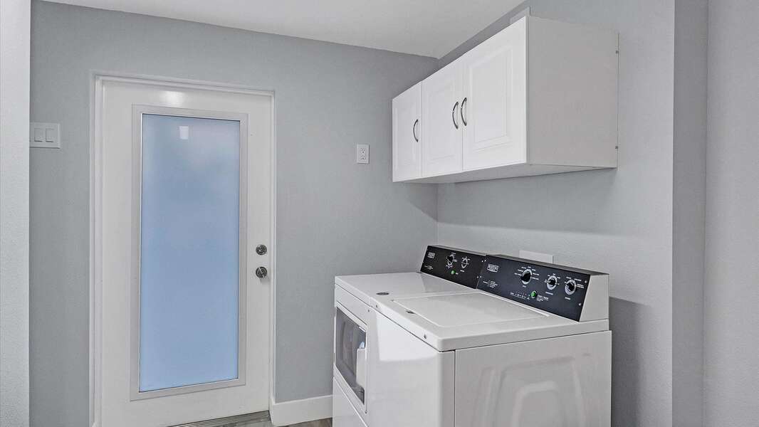 Full-size washer and dryer in the unit