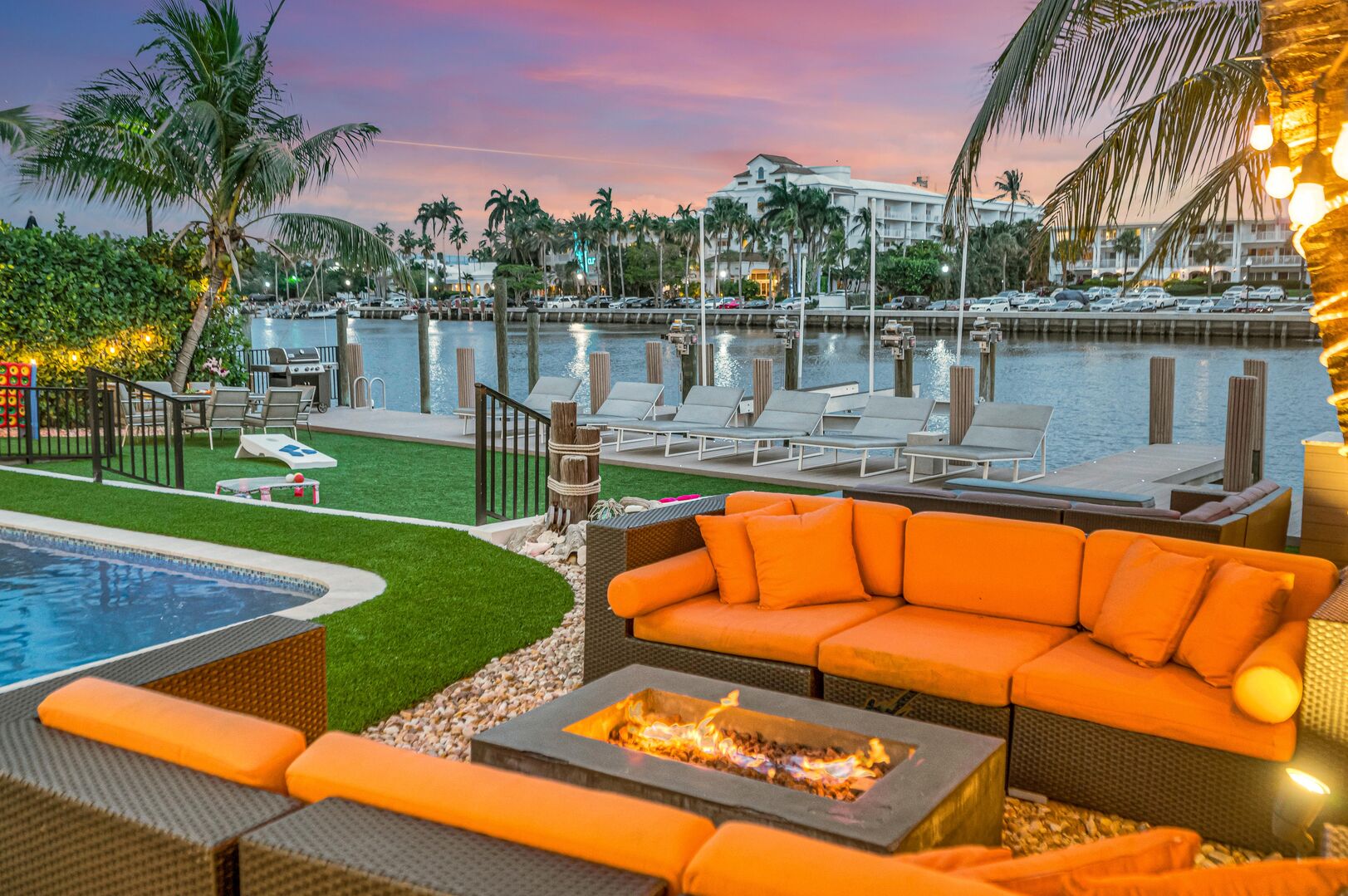 A perfect unwinding spot to enjoy a warm evening looking at the pink Florida sky.